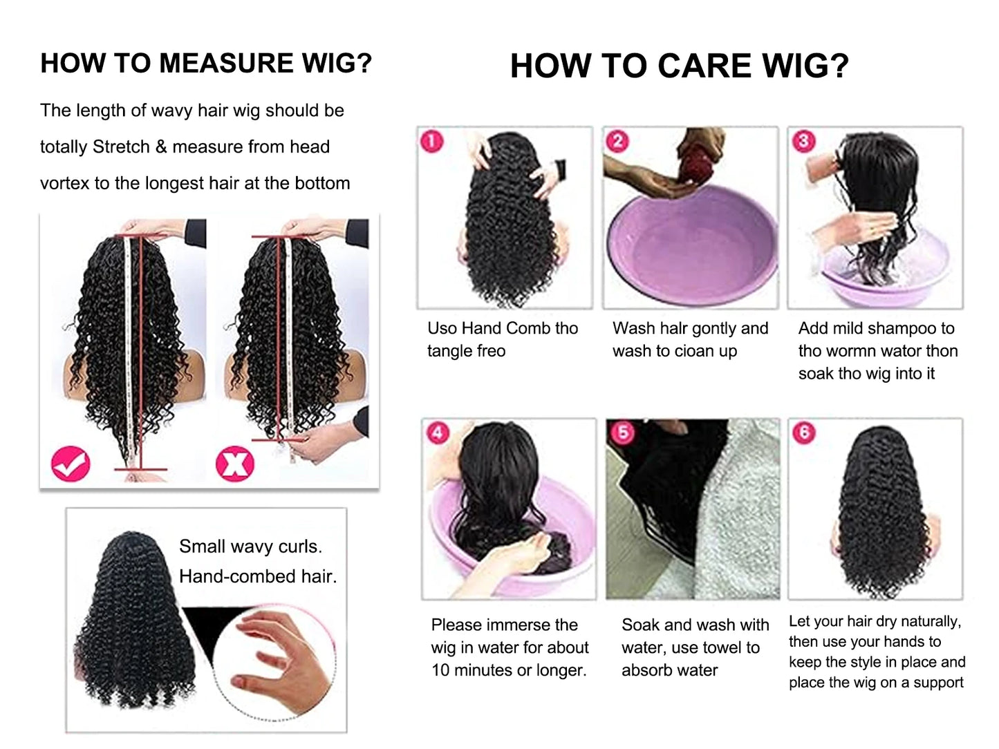 250 Density 13x6 HD Transparent Lace Frontal Wig – Deep Water Wave Curly, 30-34 Inch Human Hair for Women