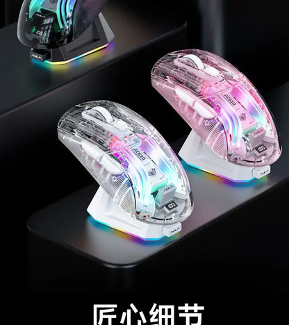 Aula SC630 Custom Gaming Mouse – 3-Mode 2.4G/Bluetooth/USB with Charging Base, Energy-Saving Esports Mouse for PC