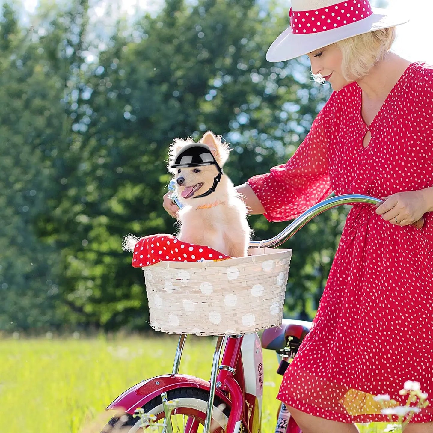 ATUBAN Small Pet Dog Helmet: Motorcycle Dog Hard Hat with Ear Hole - Multi-Sport Outdoor Bike Doggy Cap for Dogs and Cats