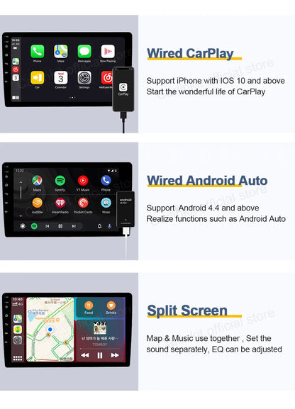Carlinkit Wireless CarPlay Activator & Android Auto Wired USB Dongle AI Box with Bluetooth Charger & MirrorLink for Android Radio