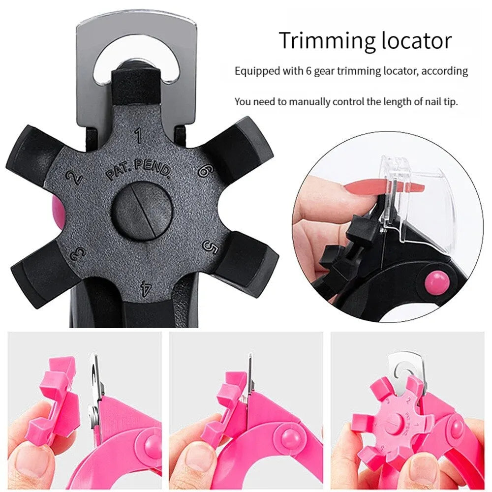 Adjustable Stainless Steel Acrylic Nail Clipper Cutter Trimmer - Nail Art Beauty Salon Tool for Manicure Projects