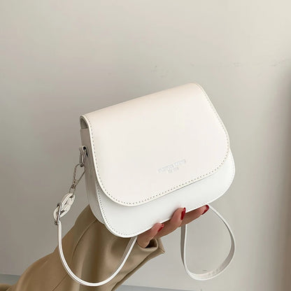 Women's Crossbody Bag – Solid Color Fashionable Retro Flipped Design, Casual and Simple Style
