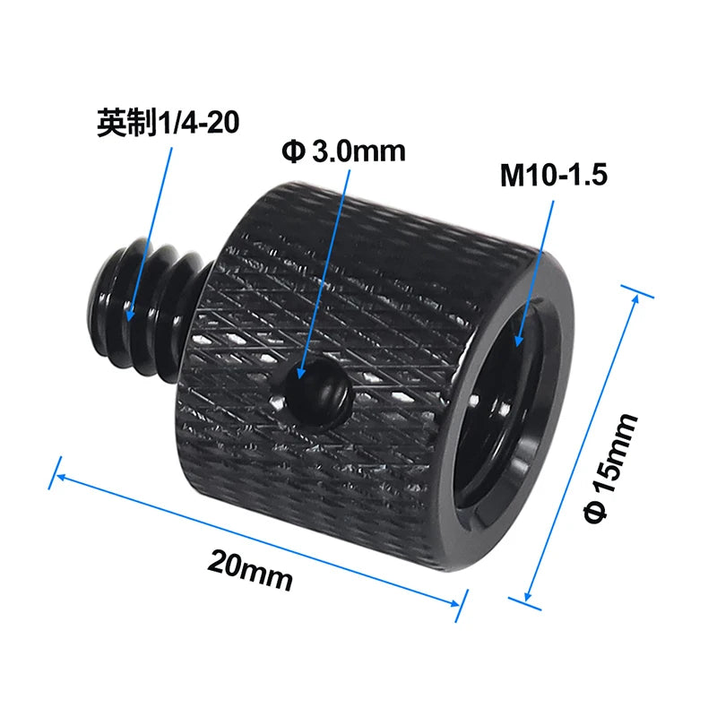 Reinforced Camera Screw Adapter - 1/4 to 3/8 Inch Male Female Thread Converter for Tripod Monopod Ball Head Light Bike Mount