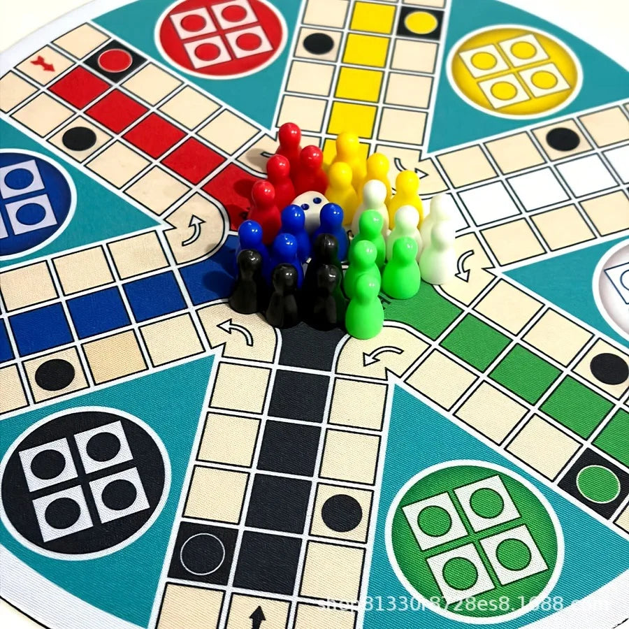 DOWMOO 6-Player Round Flying Chess Board Game (35cm) – Family & Party Multiplayer Parent-Child Fun Casual Tabletop Game Toy