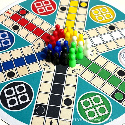DOWMOO 6-Player Round Flying Chess Board Game (35cm) – Family & Party Multiplayer Parent-Child Fun Casual Tabletop Game Toy