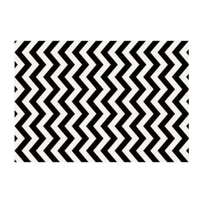 Black Stripe Plush Rug — Non-Slip Luxury Carpet for Living Room, Bedroom, Study, and Nordic Home Decor