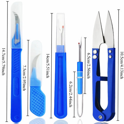 5-Piece Sewing Seam Ripper Kit - Stitch Remover Tools with Scissors for Easy Thread Removal
