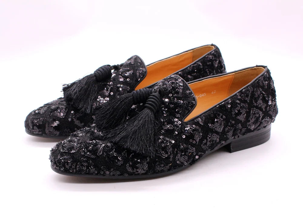 Men’s Tassel Loafers - Luxury Black and Red Designer-Inspired Wedding and Casual Dress Shoes for Spring and Summer