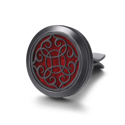 All-Black Tree of Life Car Air Freshener – Stainless Steel Aromatherapy Essential Oil Diffuser Locket Pendant
