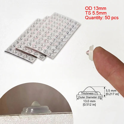 100-Piece Silicone Anti-Slip Bumper Pads - Soft Rubber Furniture Feet, Cabinet Cushions, and Drawer Door Protectors
