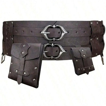 Medieval Belt & Pouch Accessory Set – Renaissance Viking Waist Bag, Wide Vintage Belt for Halloween, 1/2/3pcs