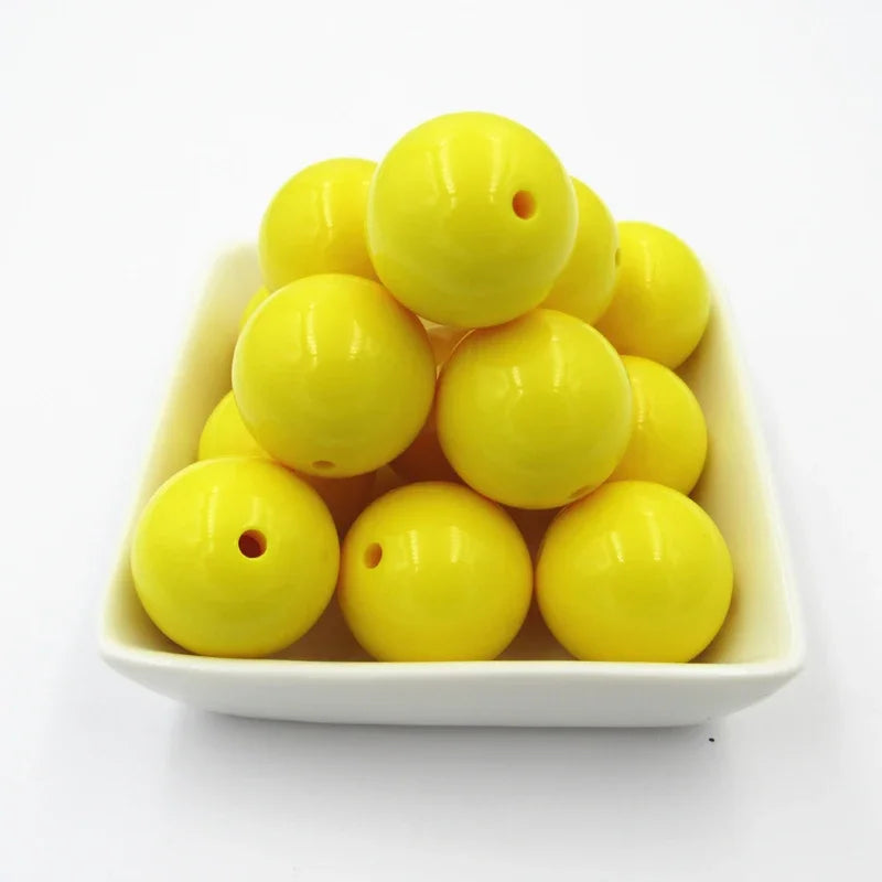 Acrylic Chunky Round Beads - 6mm to 20mm Solid Bubblegum Beads for DIY Handmade Jewelry & Craft Making