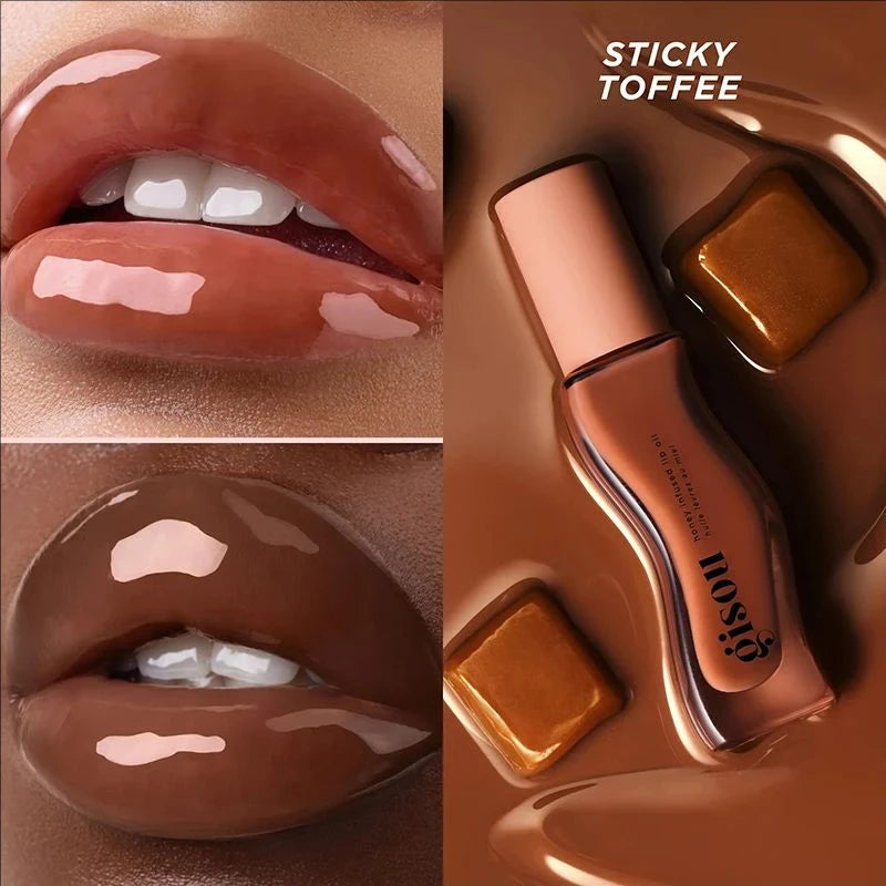Gisou Autumn/Winter Limited Edition Lip Oil Gloss — Long-Lasting Moisturizing, Plumping & Exfoliating Milky Mocha Lip Care