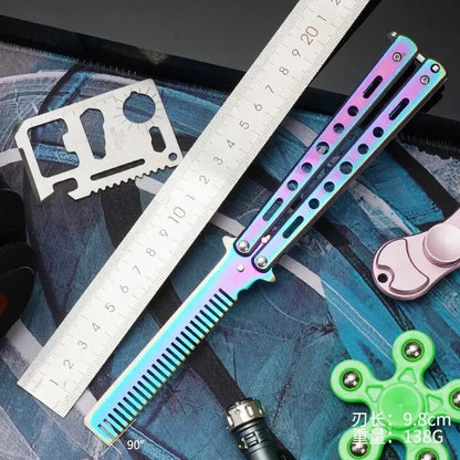 Butterfly Folding Comb for Men - Portable Metal Tip Comb, Convenient Carry Design