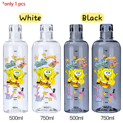 SpongeBob Graduated Water Cup - 500ml/750ml BPA-Free Plastic Bottle