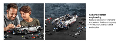 1580PCS Technical Electric Remote Control Car 911RSR – Lights & DIY Building Blocks, Compatible with 42096, Birthday Gift Toy for Kids