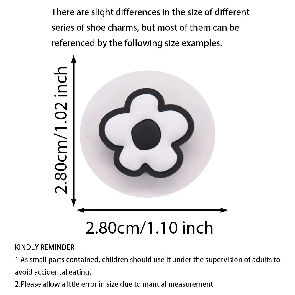 Single PVC Shoe Charm – Kawaii Black Coffee Heart Garden Button for Shoes & Wristbands