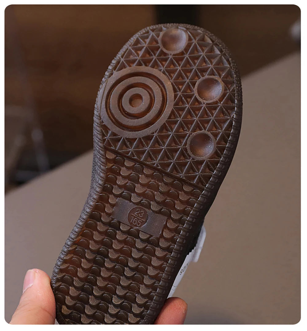Children’s Fashion Sport Shoes – PU Leather Ergonomic Soft-Soled Sneakers for Boys and Girls