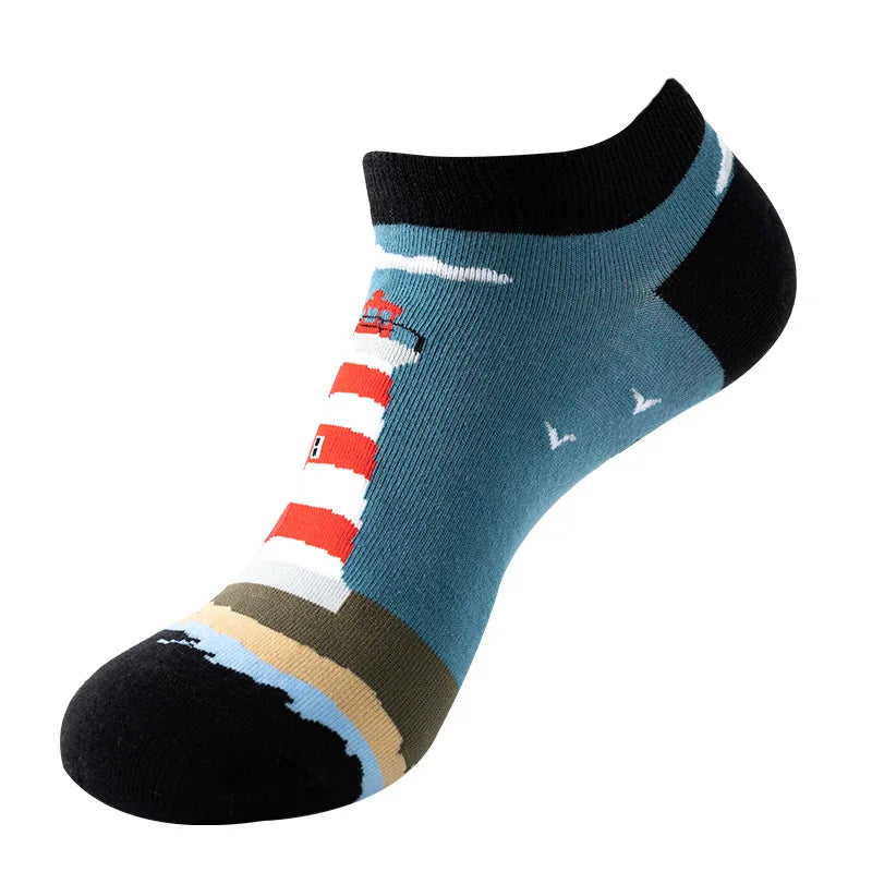 Combed Cotton Ankle Socks for Men & Women - Funny Beer, Fruit & Food Novelty Low Cut Socks (EU 38-43)