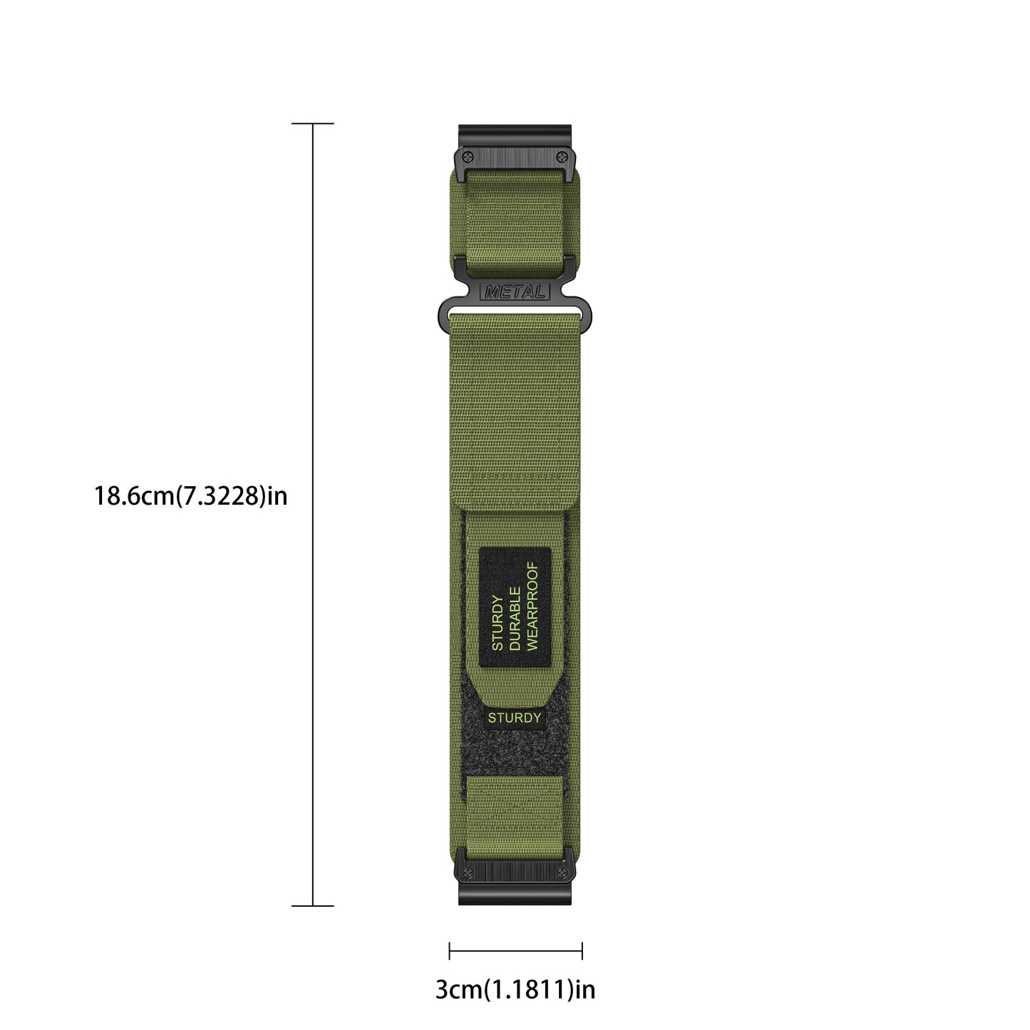Rugged Nylon Quick Fit Watch Band — Compatible with Garmin Fenix E 8/7X/7/6/6X/5/5X/3HR