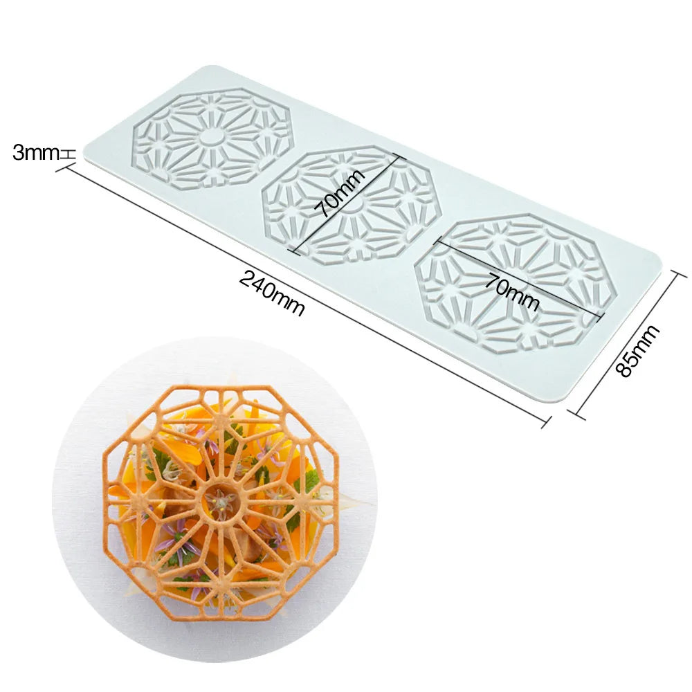 Various Leaves & Geometric Flower Silicone Cake Lace Mold — Cake Decorating Border Tool for Baking