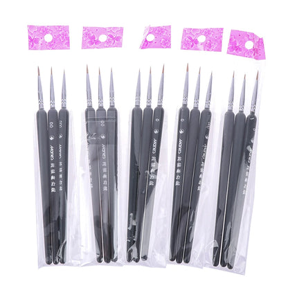 3PCS Gouache & Watercolor Mini Paint Brushes – 0/00/000 Wolf Hair Sketch & Detail Brushes for Professional Art