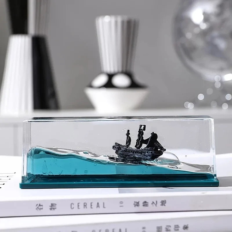 Going Merry Floating Ship Figure - Liquid Drift Boat Decor Inspired by Thousand Sunny for Home Display & Gifts