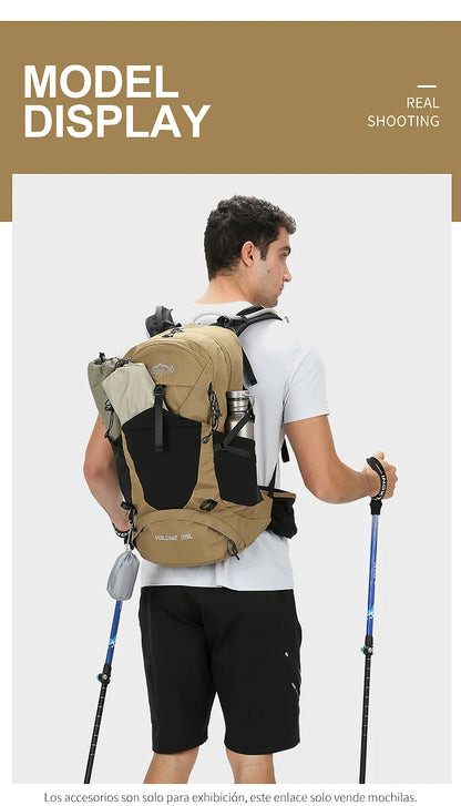35L Mountaineering Backpack - Waterproof Outdoor Sports Bag for Men & Women, Camping & Hiking Rain Gear