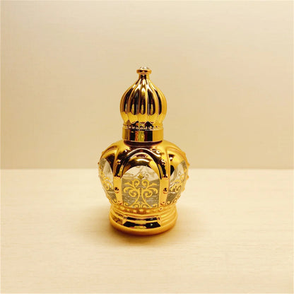 15ml Luxury Golden Essential Oil Roller Bottle - Refillable Glass Perfume Container for Cosmetics & Sample Test