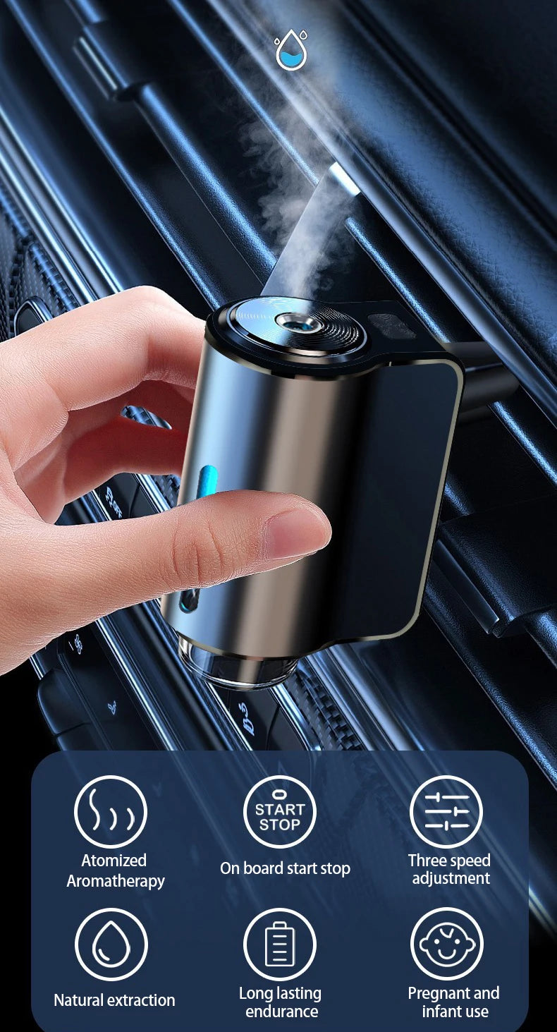 Smart Car Air Aromatherapy Diffuser – Adjustable Humidifier & Essential Oil Car Air Freshener