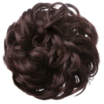 Synthetic Messy Hairpiece Chignon Scrunchie – Blonde & Brown Donut Bun for Women, Elastic Daily Use Hair Extension H9