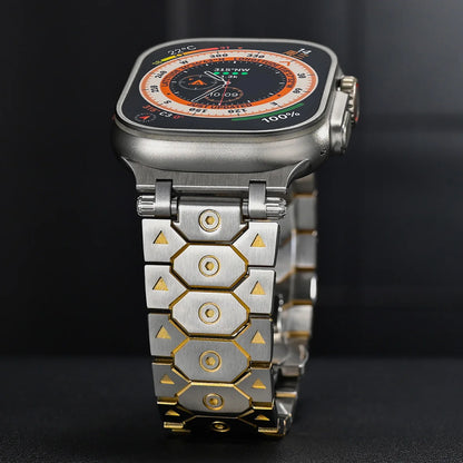 Luxury Titanium Metal Strap for Apple Watch — Stainless Steel Bracelet for Series 5-10 Ultra 2 (42mm-49mm)