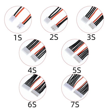 5pcs JST-XH 22AWG Silicone Wire Extension – Lipo Balance Charger Cable for RC Batteries (1/2/3/4/5/9S)