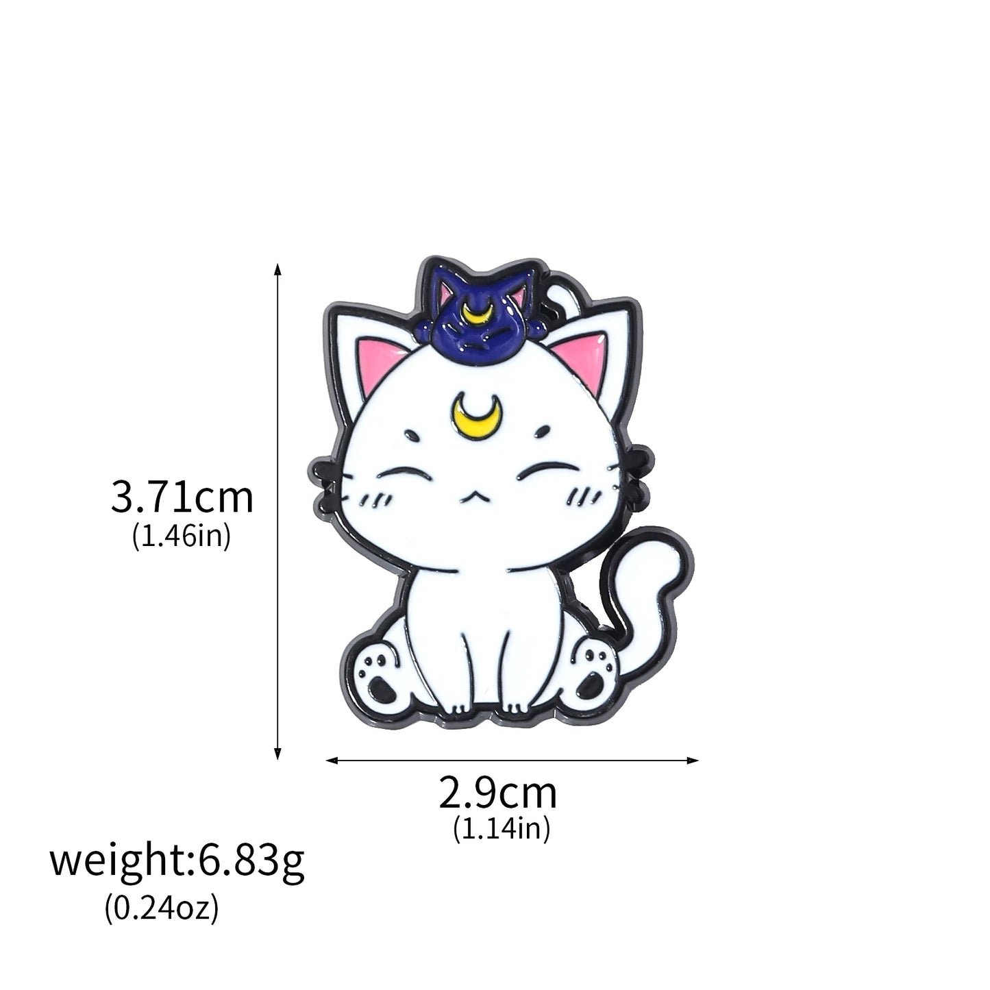 6PCS Anime Star & Moon Metal Keychains — Sailor Moon Tsukino Usagi & Luna Cat Cosplay Props, Pendant Jewelry Ornament
