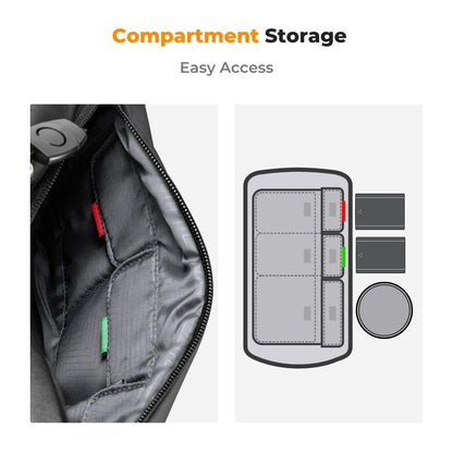 K&F Concept 10L Camera Shoulder Bag - Lightweight Travel Sling for Canon, Nikon, Sony, DJI Drone | Photography Carry Pouch