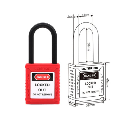 Industrial Safety Padlock – 38mm Nylon Shackle LOTO Lockout for Personal Power & Engineering Use