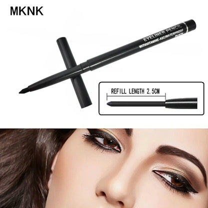 3PCS Waterproof & Smudge-Proof Black Eyeliner Pencils – Long-Lasting, Bold Eye Makeup with Smooth Glide Formula