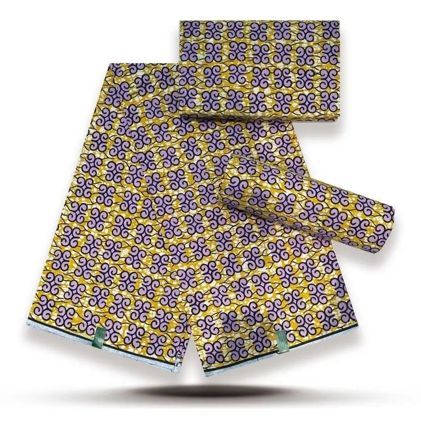 African Wax Print Fabric - 100% Cotton Nigerian Ankara Batik Material for Women’s Dresses