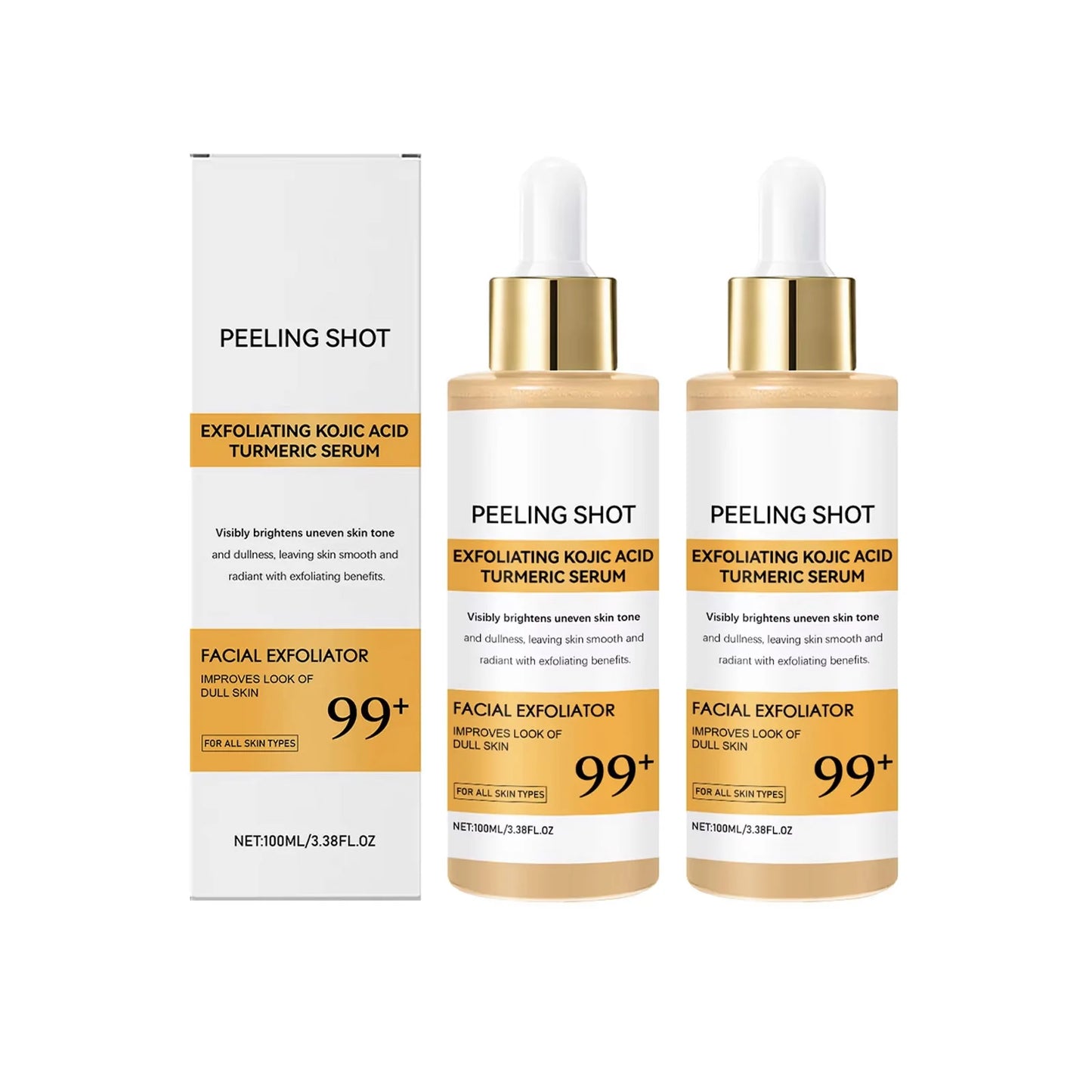 Kojic Acid Turmeric Spray & Serum - Exfoliating Hydrating Skin Care Treatment for Smooth, Nourished Skin