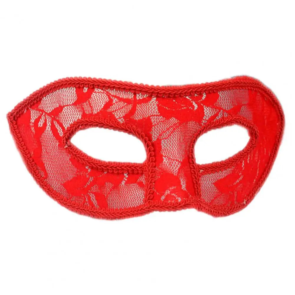 Lace Ribbon Masquerade Eye Mask - Handmade Venetian Cosplay Costume for Women & Men