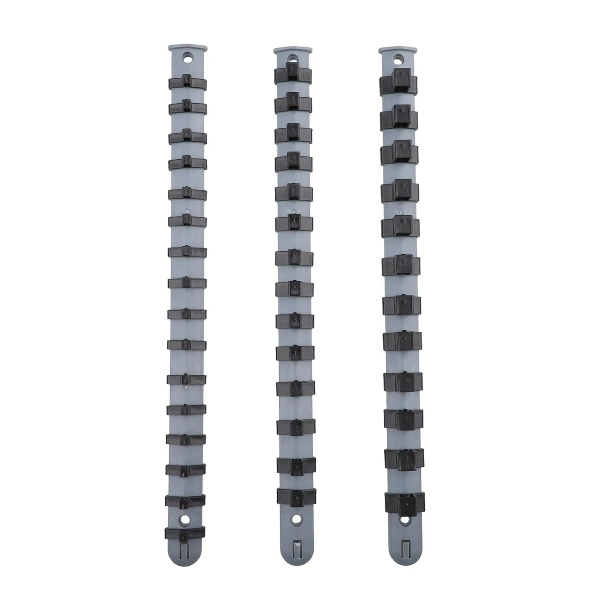 3Pcs Socket Organizer Set - 1/4 3/8 1/2 Inch Plastic Socket Tray Rail Rack Storage Holder