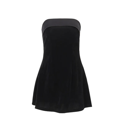 WhereMery Elegant Sleeveless Slash-Neck Mini Dress – Sexy Bodycon Backless A-Line Retro Evening & Club Party Dress for Women