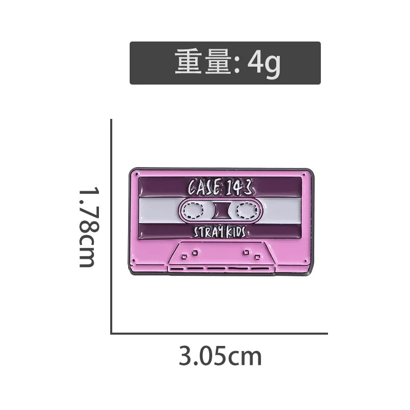 Magnetic Tape Music Series Metal Brooch – Versatile Clothing, Necklace & Badge Accessory with English Style