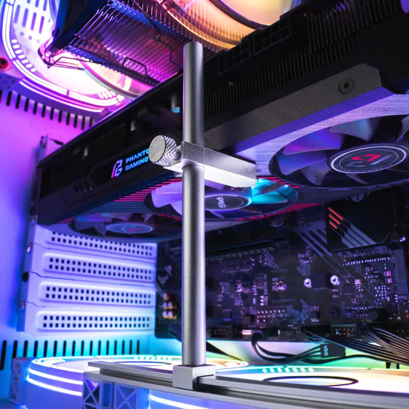FinalCool XKZ13F Aluminum GPU Holder Bracket, Adjustable Graphics Card Support Anti-Sag Anti-Deformation Fixed Fan Position Stand