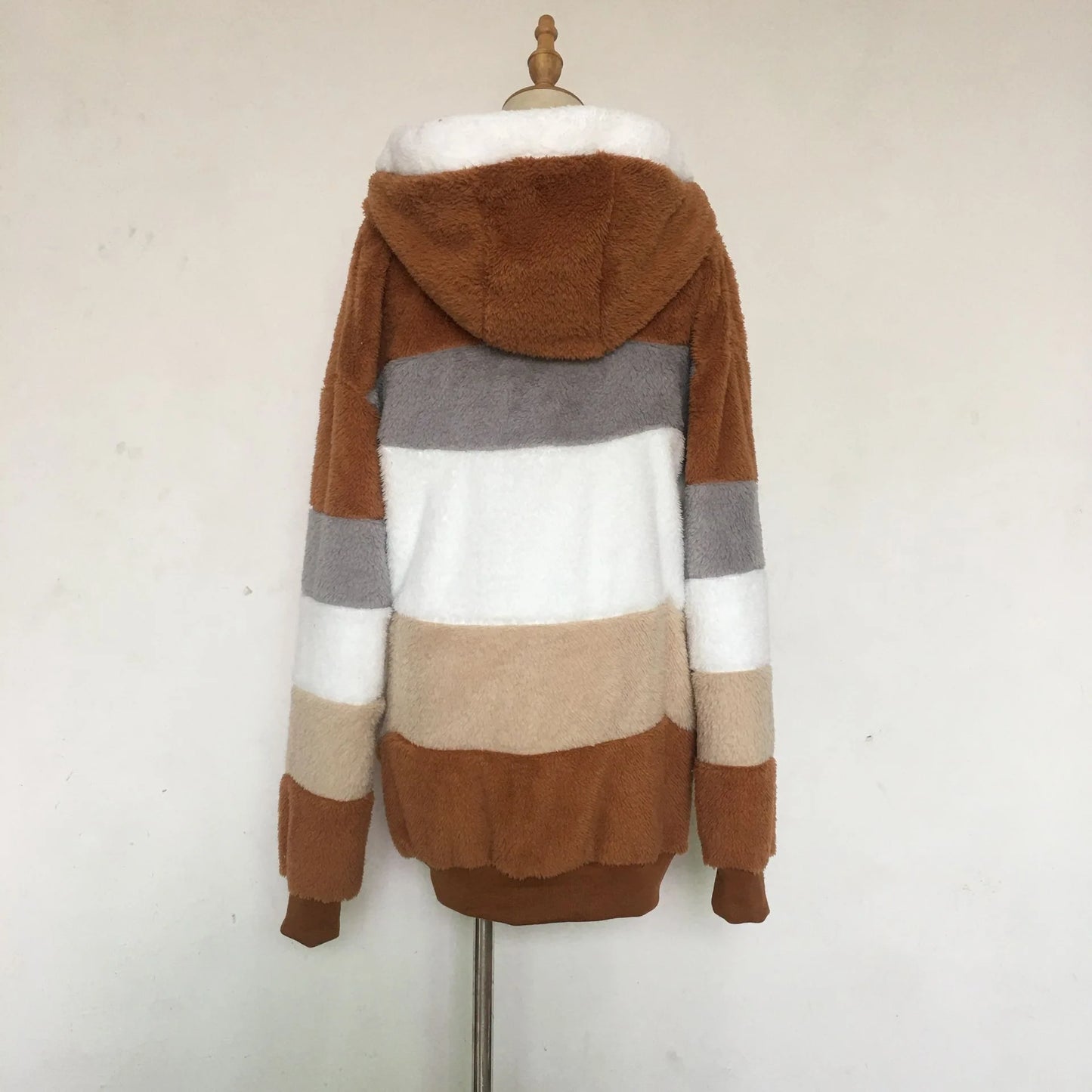 Oversized Jacket for Women – 2023 Autumn Winter Warm Plush Hooded Coat, Loose Fit Streetwear with Pockets