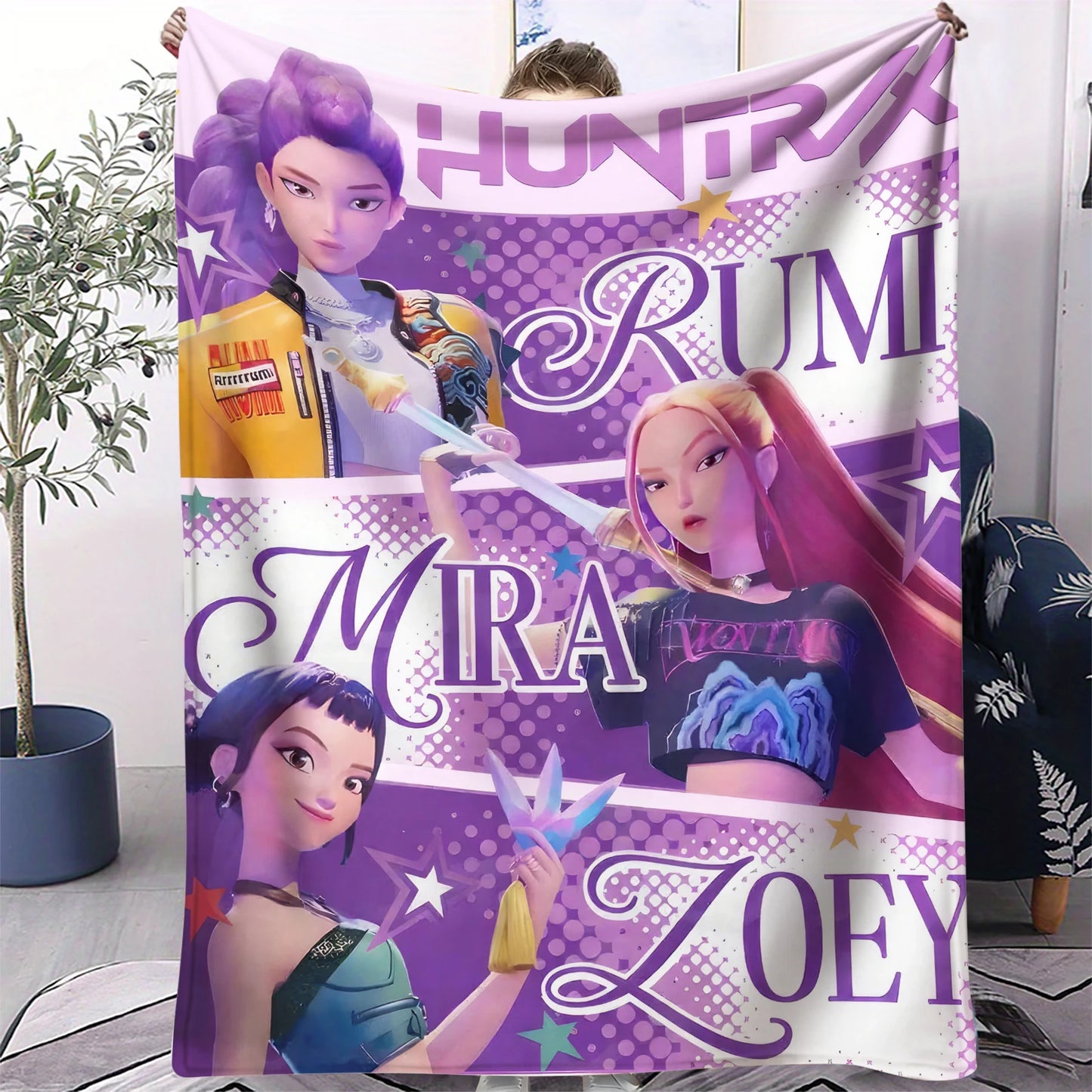 K-Pop Demon Hunters Flannel Blanket – 31 Styles Anime Throw for Home, Travel & Camping Fan Gift