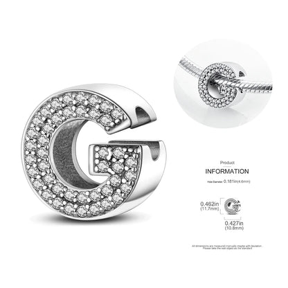 26 A-Z Alphabet Beads 925 Silver LOVE Letter Charms for 3mm Bracelets - CZ Zircon DIY Jewelry Gift