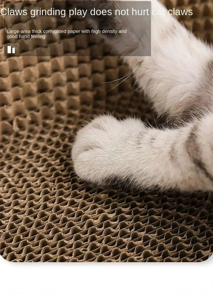 Cat Scratching Board – Oval Corrugated Paper Claw Grinding Toy, Wear-Resistant Furniture Protector & Cat Nest Accessory