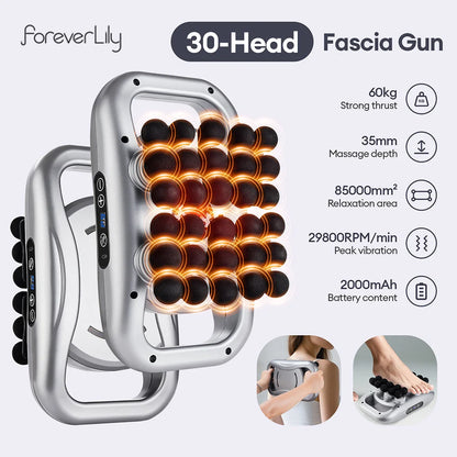48-Head Body Massage Gun — High-Frequency Vibration Fascia Massager for Neck, Back, Waist, Thigh & Shoulder Muscle Relief