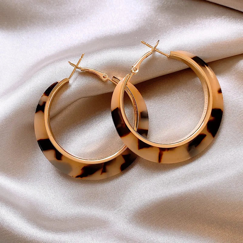 Leopard Print Hoop Earrings for Women – 2024 Trendy Gothic Exaggerated Jewelry